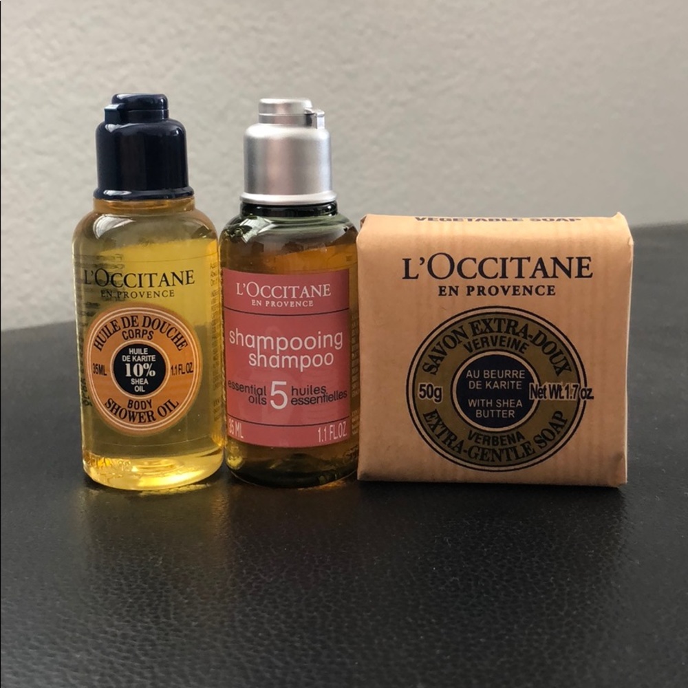 L’occitane shampoo + shower oil + verbena soap bar